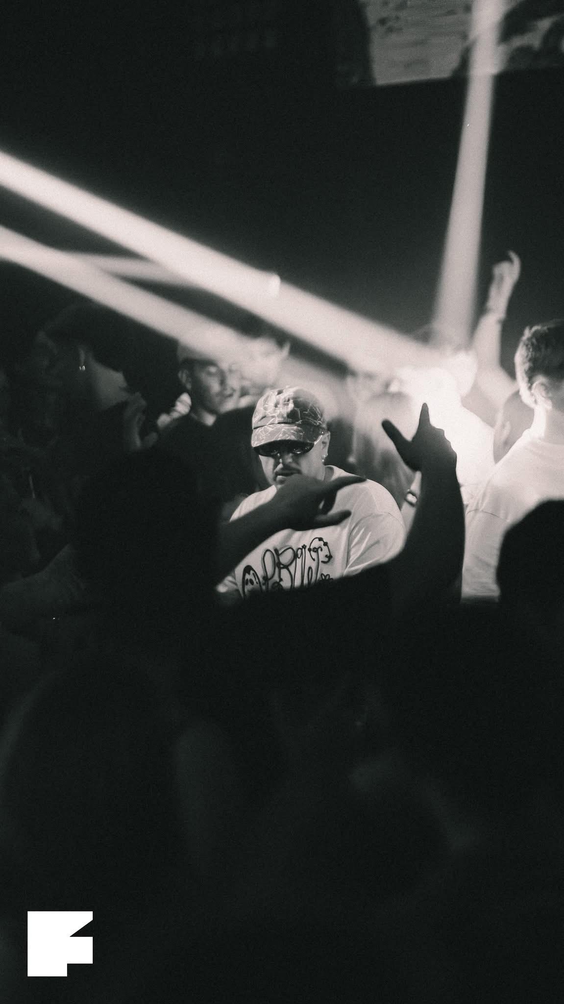 Fiction Nightclub 360° DJ Booth with laser lights